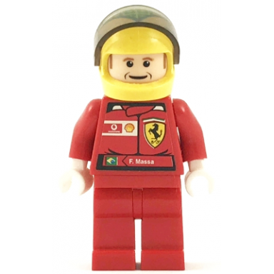 f1 ferrari - f massa with helmet yellow printed - with torso stickers vodafone shell