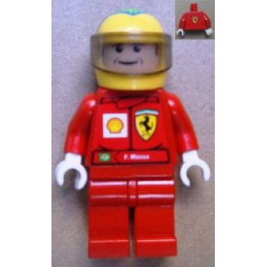 f1 ferrari - f massa with helmet yellow printed - with torso stickers shell