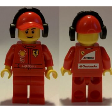f1 ferrari marshall with torso stickers with shell ups ferrari santander and kaspersky logos pattern