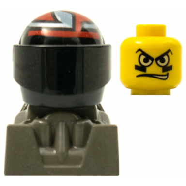 racer face paint black helmet with pattern dark gray body