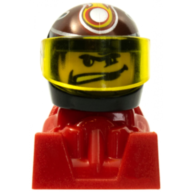 racer wide mouth black helmet with pattern red body