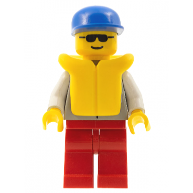 coast guard 1 - red legs blue cap sunglasses life jacket