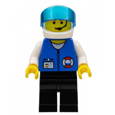 coast guard city center - white collar arms black legs white helmet trans-dark blue visor microphone