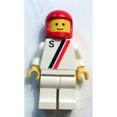 s - white with red black stripe white legs red classic helmet
