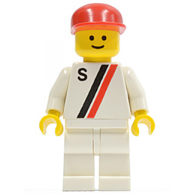 s - white with red black stripe white legs red cap