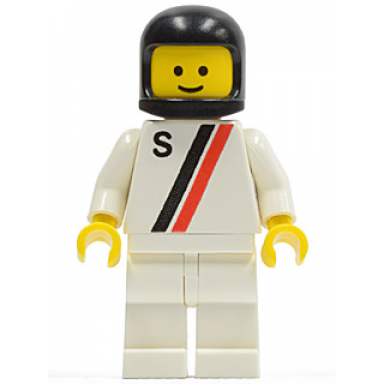 s - white with red black stripe white legs black classic helmet