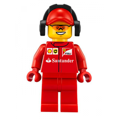 scuderia ferrari team crew member - male orange safety glasses