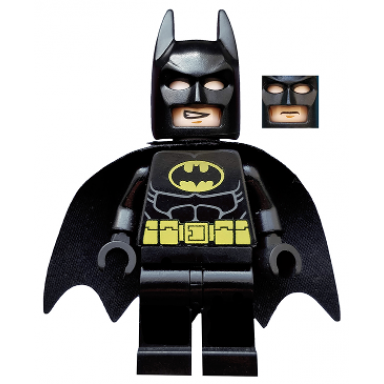 batman - black suit with yellow belt and crest type 2 cowl