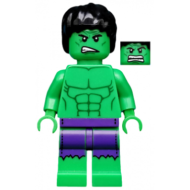 hulk - minifigure dark purple tattered pants