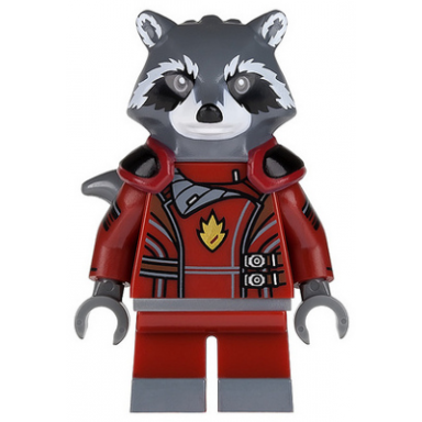 rocket raccoon - dark red outfit dark bluish gray head