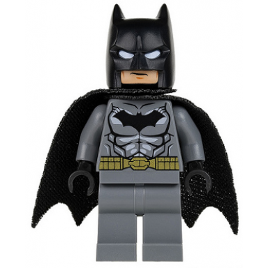 batman - dark bluish gray suit gold belt black hands spongy cape