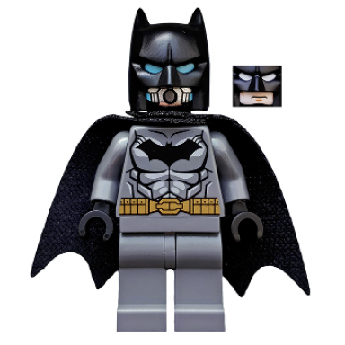 batman - dark bluish gray suit gold belt black hands spongy cape scuba mask head