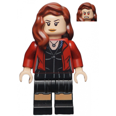 the scarlet witch wanda maximoff - printed black legs reddish brown hair