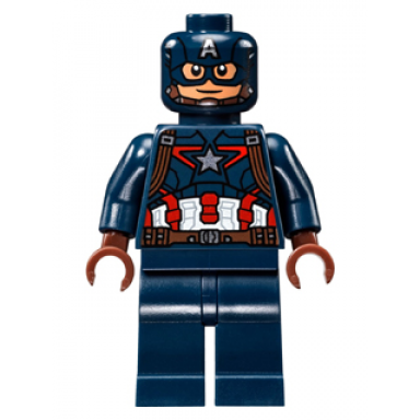 captain america - dark blue suit reddish brown hands mask
