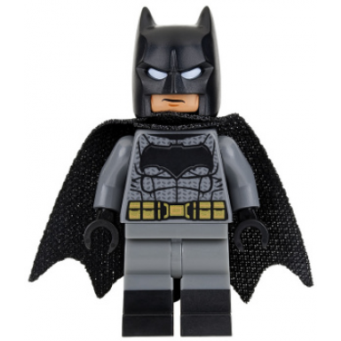 batman - dark bluish gray suit gold belt black hands spongy cape large bat logo