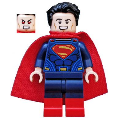 superman - dark blue suit tousled hair red boots