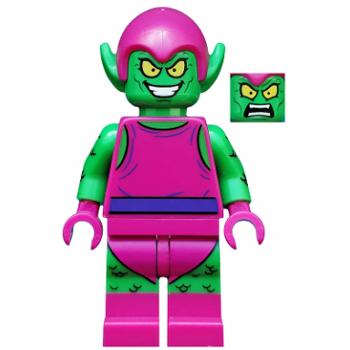 green goblin - bright green skin magenta outfit