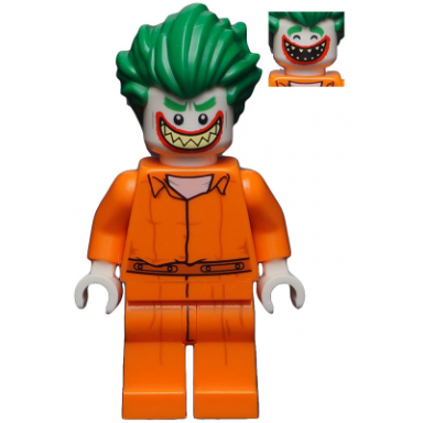 the joker - prison jumpsuit smile with pointed teeth grin