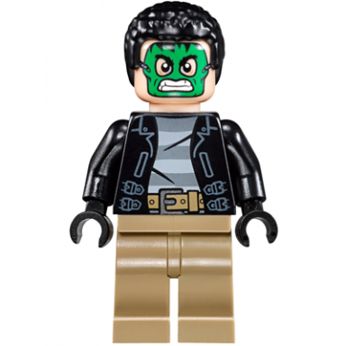 masked robber - green mask striped shirt