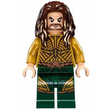 aquaman - dark brown long hair dark green legs