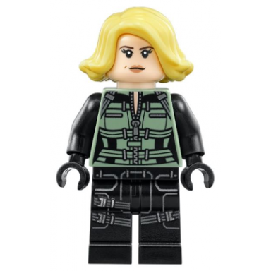 black widow - black jumpsuit bright light yellow short hair printed legs