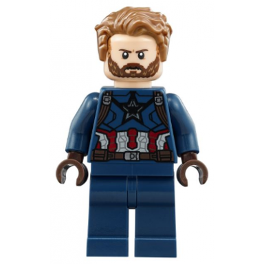 captain america - dark blue suit dark brown hands hair