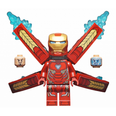 iron man - mark 50 armor small helmet visor wings with stickers