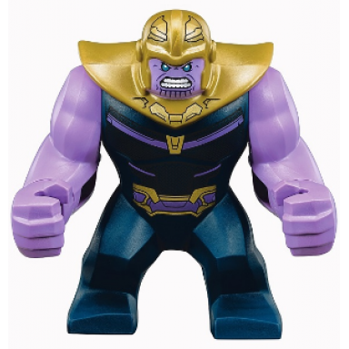 thanos - large figure medium lavender arms plain dark blue outfit pearl gold helmet