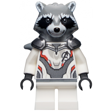 rocket raccoon - white jumpsuit dark bluish gray head