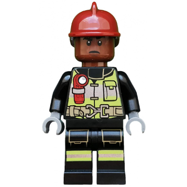 firefighter - dark red fire helmet reddish brown head reflective stripes