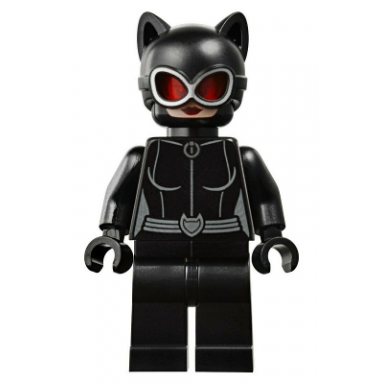 catwoman - black suit red goggles