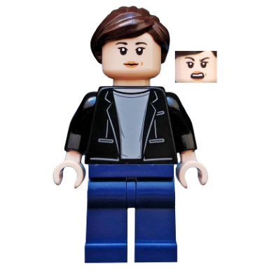maria hill - black jacket light bluish gray shirt dark blue legs