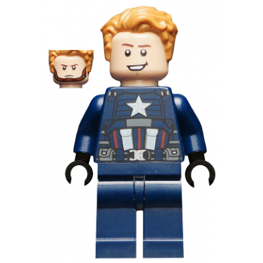 captain america - dark blue suit black hands hair