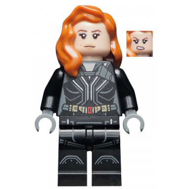 black widow - black jumpsuit dark orange mid-length hair printed legs dark bluish gray hands