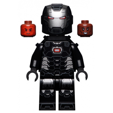 war machine - black and silver armor with neck bracket