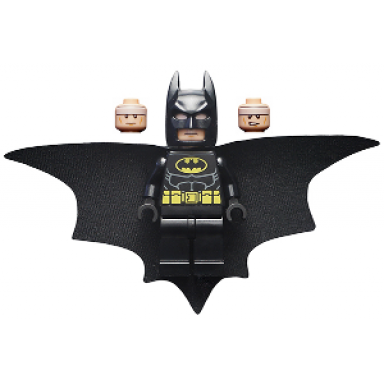 batman - black suit with yellow belt and crest type 2 cowl outstretched cape