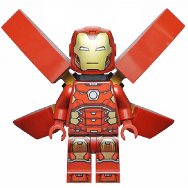iron man - silver hexagon on chest wings without stickers