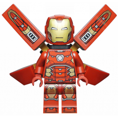 iron man - silver hexagon on chest wings with stickers