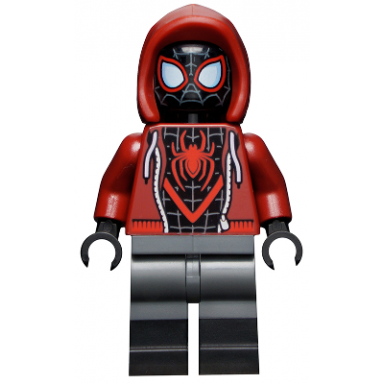 spider-man miles morales - dark red hood black lower legs