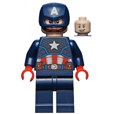 captain america - dark blue suit red hands helmet