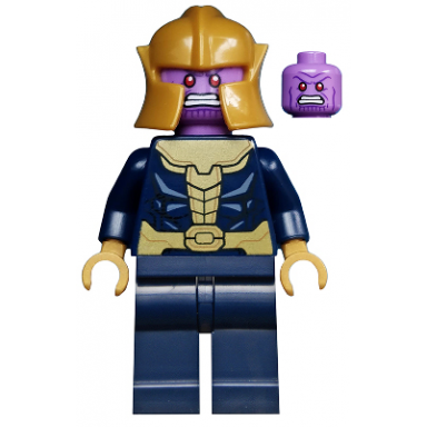 thanos - dark blue legs plain dark blue arms pearl gold helmet
