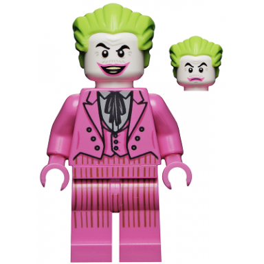 the joker - dark pink suit open mouth grin closed mouth