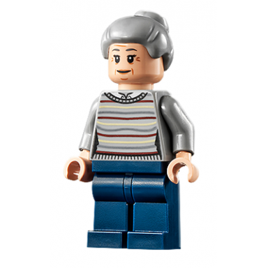 aunt may - light bluish gray sweater