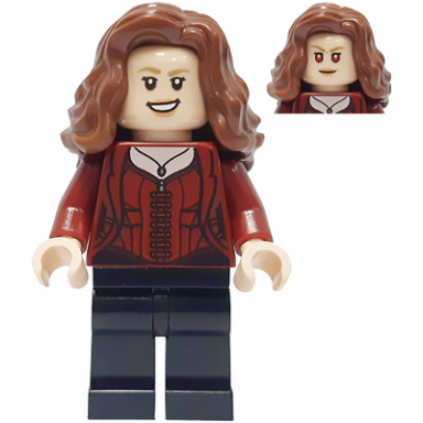 the scarlet witch wanda maximoff - plain black legs reddish brown hair
