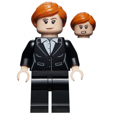 pepper potts - black suit ponytail