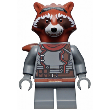 rocket raccoon - dark bluish gray outfit reddish brown head