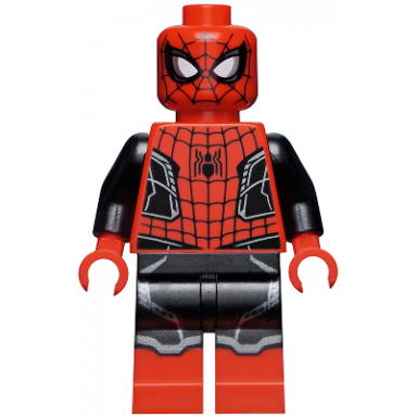 spider-man - black and red suit small black spider silver trim upgraded suit