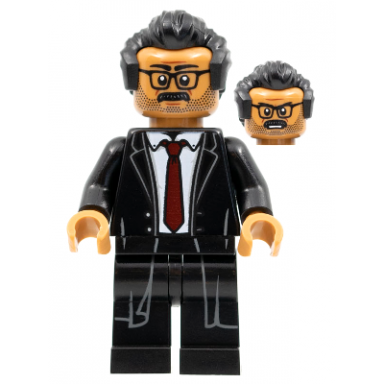 lt james gordon black hair black suit dark red tie