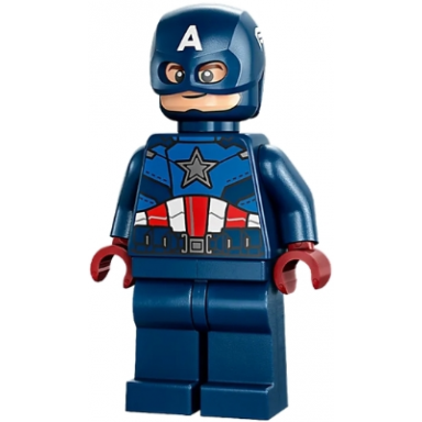 captain america - dark blue suit dark red hands helmet