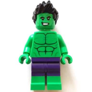 hulk - minifigure dark purple pants spiked hair open mouth smile angry